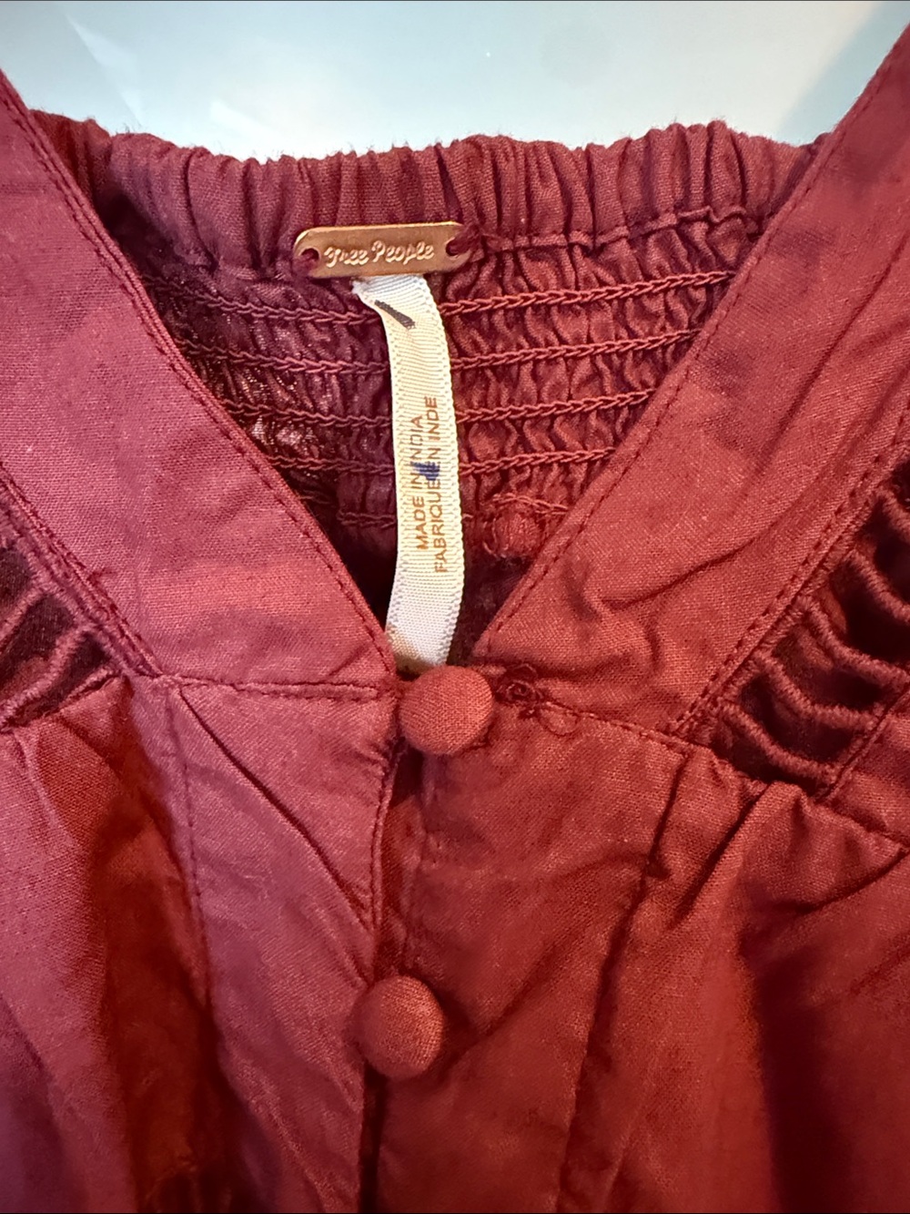 Free People Deep Brick Tiered Lace-Trim Camisole NWOT - Picture 3 of 11